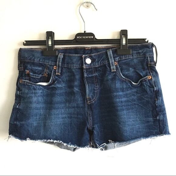 LEVI’S 501 Cut Off Denim Shorts Dark Blue 28 - Picture 1 of 5